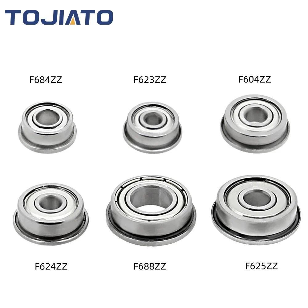 10pcs แบริ่งบอลหน้าแปลน F604ZZ F623ZZ F624ZZ F625ZZ F684ZZ F688ZZ 3D เครื่องพิมพ์ชิ้นส่วน Deep Groov