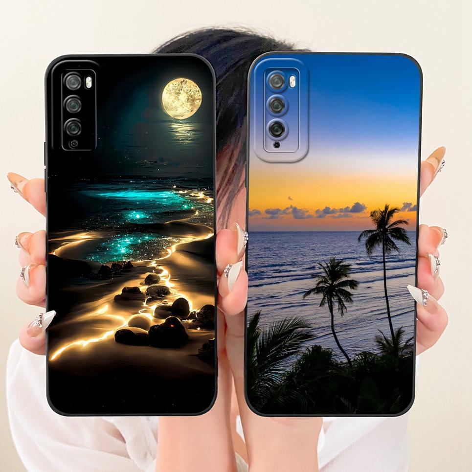 เคสโทรศัพท์สําหรับ Huawei Enjoy 20 Pro Enjoy 60 Enjoy 10 ปลอกซิลิโคนการ์ตูนมังกรแมวตลกรูปแบบทะเลกันก