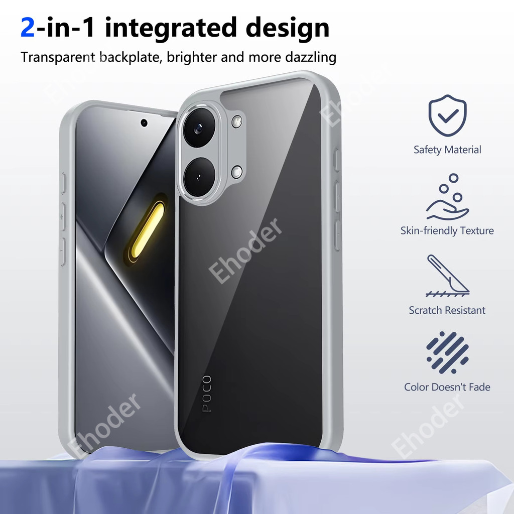 ปลอกสําหรับ XIAOMI POCO X8 Pro Max 5G 2026 เคสซิลิโคนโปร่งใสสําหรับ POCOX8Pro POCOX8ProMax X8Pro X8ProMax PC กลับ TPU กันชนฝาครอบโทรศัพท์กันกระแทก