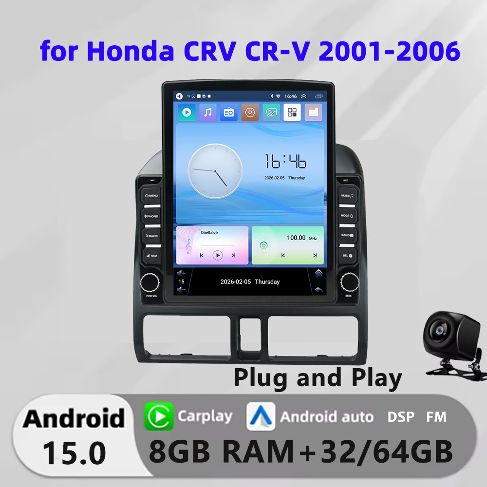Honxun 9.7 นิ้ว Tesla สไตล์ 8GB + 64 android หัวสําหรับ Honda CRV CR-V 2001-2006 ESSGOO ASTRAL Kenwo