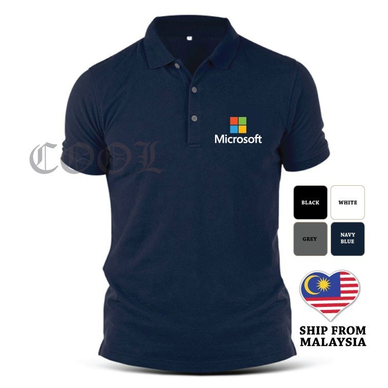 เสื้อโปโลปัก Microsoft Google  สำหรับผู้ชายและผู้หญิง | Polo Shirt
