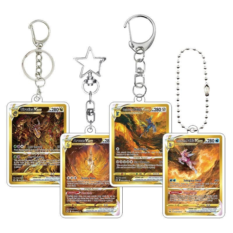 พวงกุญแจโปเกมอน Vstar Acrylic Mica Mewtwo Arceus Dialga Giratina การ์ดสําหรับตกแต่งกระเป๋าเป้สะพายหล