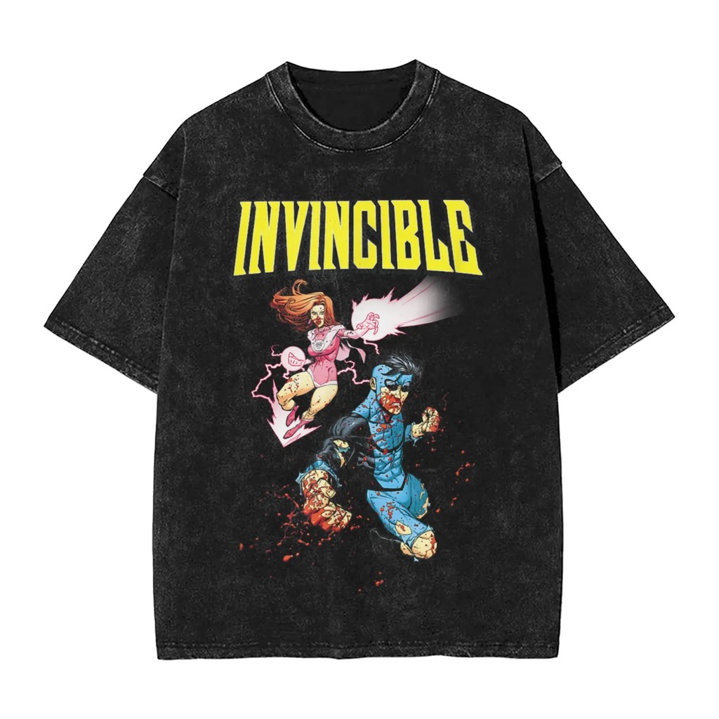 เสื้อยืด heavyweight cotton กราฟิกคุณภาพเยี่ยมของ InvincibleMark, Omni-Man, Thragg และ Atom Eve