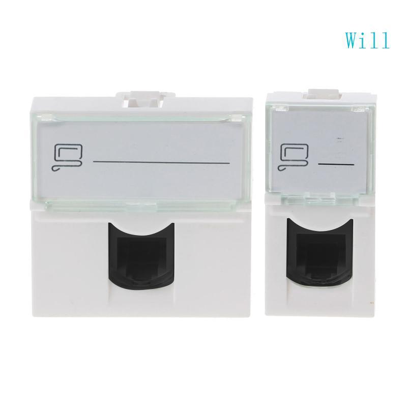 Will Keystone Jack Wall Plate พร้อม RJ45 Keystone Coupler ใส่โมดูล Cat6