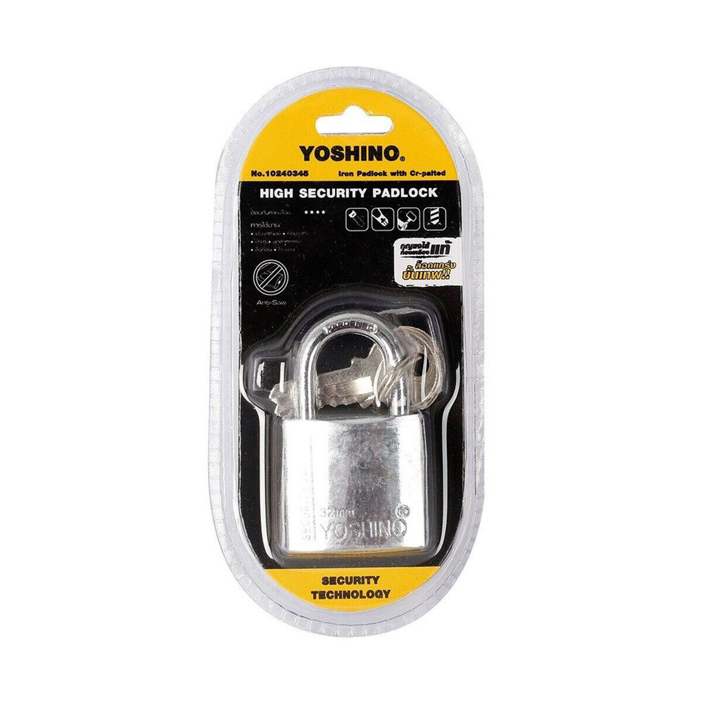 YOSHINO กุญแจสปริง คอสั้น 32 มม. รุ่น 32 สีโครเมี่ยม |EA|