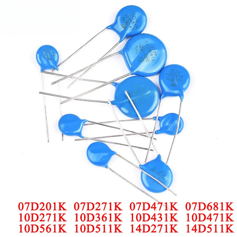 5-10pcs MOV Vartor Piezoresistor 7D/10D/14D 681K 621K 561K 511K 471K 431K 361K 271K 201K 560V 510V 4