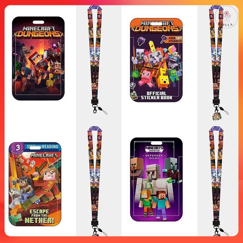 Clearance Anime minecraft Coffee Lanyard Card Holder minecraft Lanyard Neck Strap Card Holder ID Key