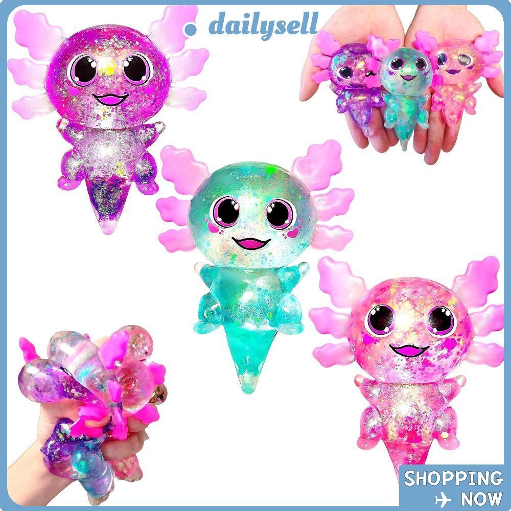 DAILY Squishy Stress Glitter, Glitter Soothing Texture Axolotl Squishy ของเล่น, รูปร่างน่ารัก Sugar 