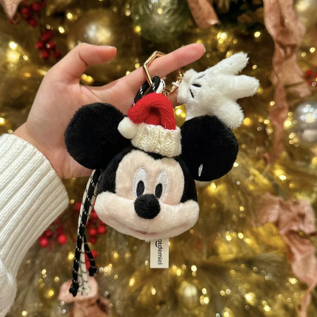 Classic Mickey Headwear Braided Rope Package Pendant Cartoon Plush Cute Doll Mickey Mouse Keychain Gift eLYd