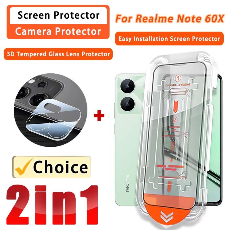 2 IN 1 ฟิล์มนิรภัยRealmeหมายเหตุ 60X Realmeหมายเหตุ 60X 60 70 70T 50 C75 C67 C65 C63 C61 4G 5G 3Dฟิล