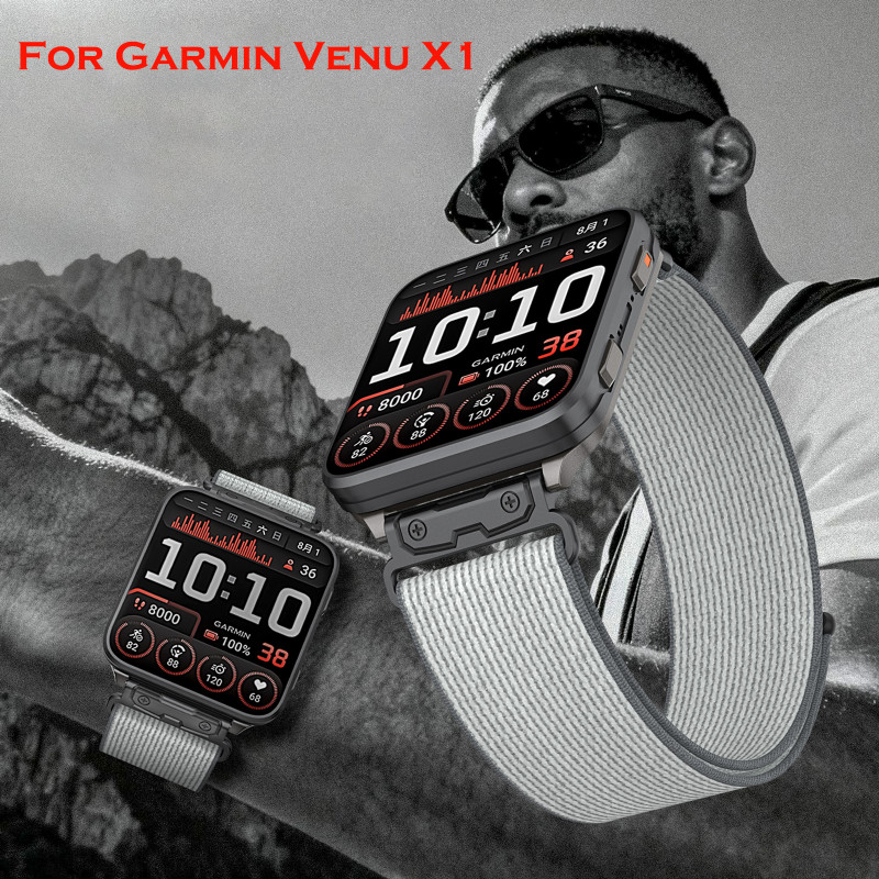 24 มม.ใหม่ไนลอนกีฬาสําหรับ Garmin Venu X1 สมาร์ทนาฬิกา WristBand โลหะเชื่อมต่อนาฬิกาสําหรับ Venu X1
