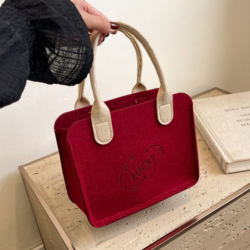 Xinyi Home Felt Bag กระเป๋าถือโลโก้ที่กําหนดเองขนาดใหญ่ความจุ All-Match Tote กระเป๋าช้อปปิ้งถุงของขว