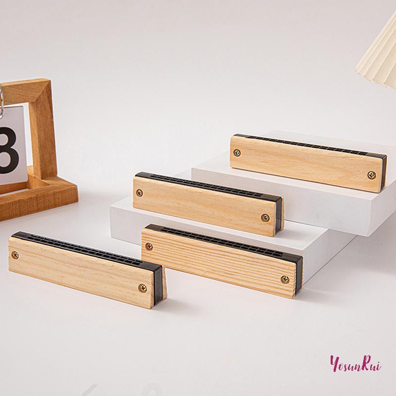 YosunRui] DIY ตัวอ่อนสีขาวไม้ 16 หลุม Little Harmonica เครื่องดนตรีเด็ก Early Educational Enlightenment ของเล่นใหม่