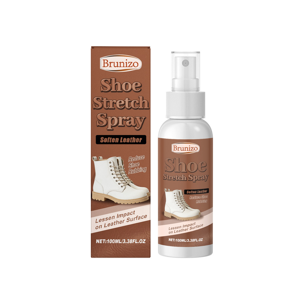 สเปรย์ยืดรองเท้า Brunizo (3.38 Fl Oz) - สําหรับหนัง หนังกลับ Nubuck ผ้าใบ - น้ํายาปรับผ้านุ่ม & ครีมนวดผม ยืดและขยายรองเท้าและรองเท้าบูทโดยไม่อ่อนแอวัสดุ