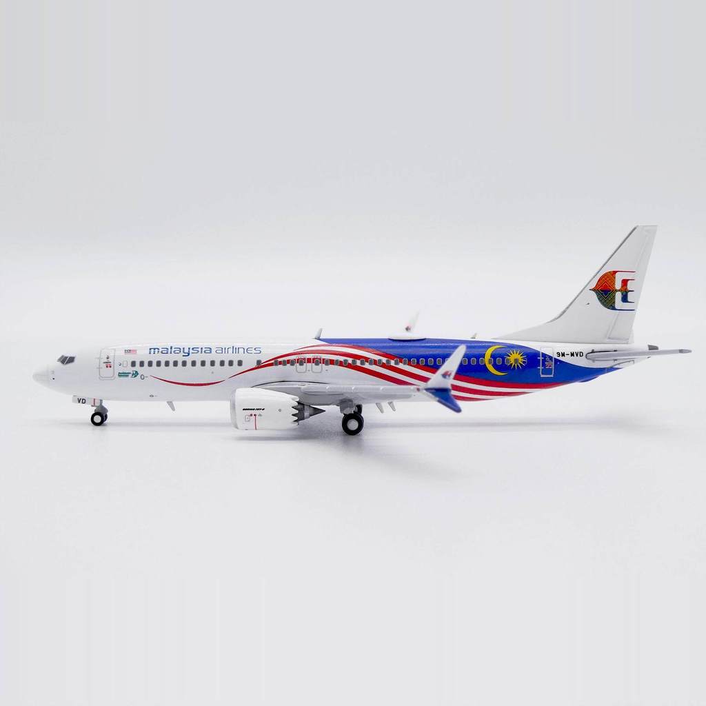 JC Wings LH4360 B737 Max8 Malaysia Airlines 9M-MVD 1: 400 รุ่นโลหะผสม