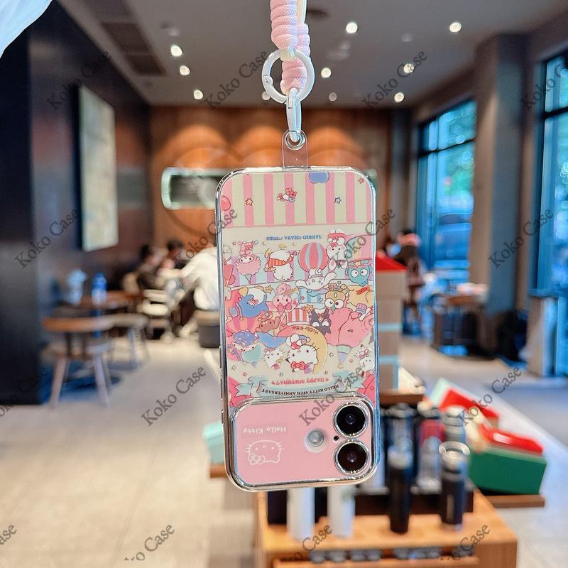 เคสโทรศัพท์ลายซานริโอสุดน่ารัก ใช้ได้กับ iPhone 11/13/14/15 Pro/16/17 Pro/16 Pro Max, X/MAX/XR, 7/8 Plus รุ่น ZT6DSC0571 - รูปที่ 4