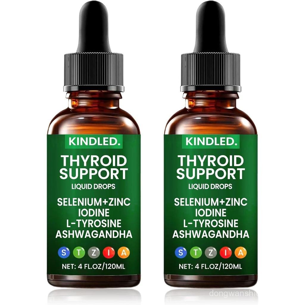 Kindled Thyroid Support Drops, Selenium Thyroid Support, Selenium Zinc Iodine L-Tyrosine Ashwagandha