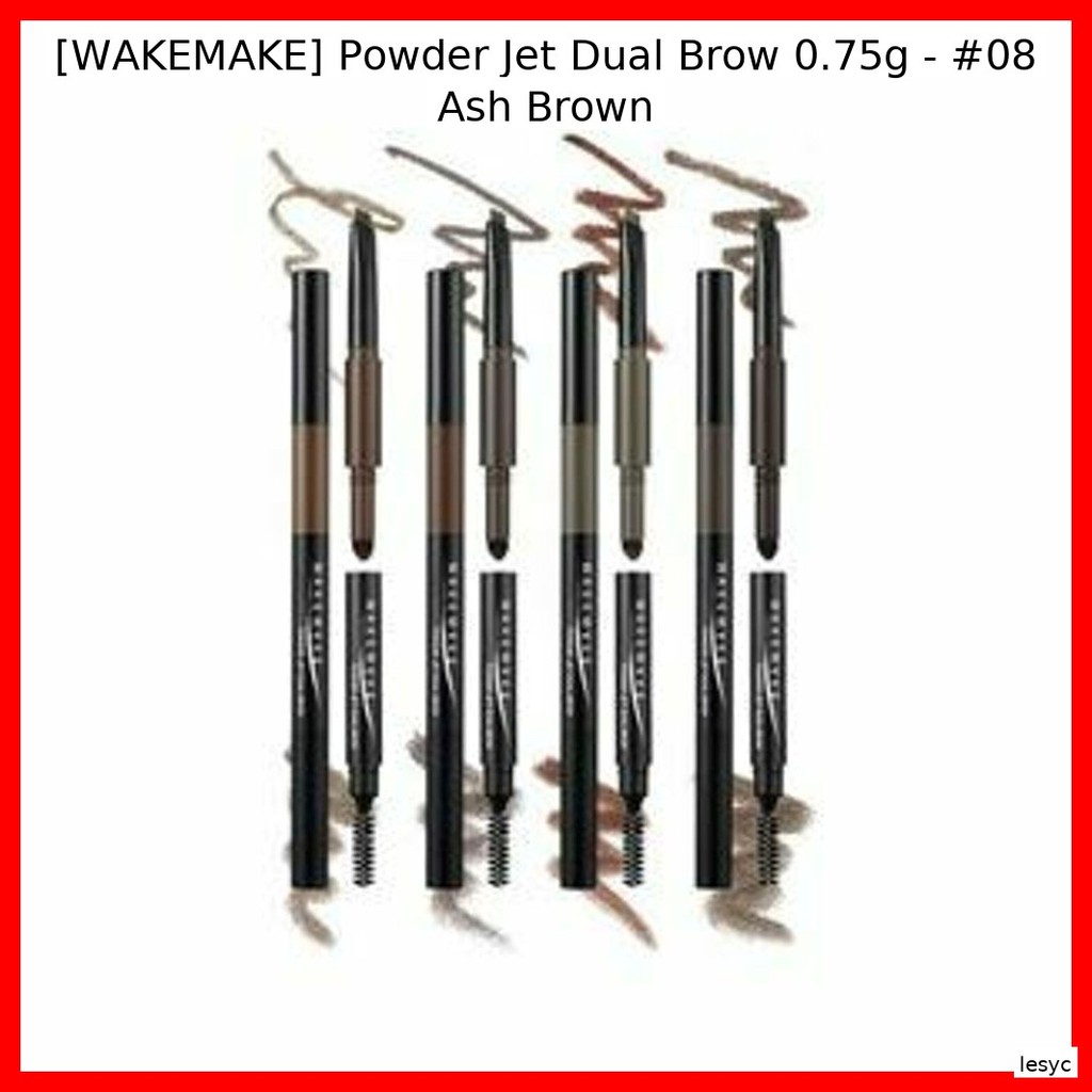 [WAKEMAKE] Powder Jet Dual Brow 0.75g - #08 Ash Brown / Korean Brow Powder / Ash Brown Shade / ของแท