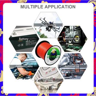 Buybuytech สายไฟซิลิโคน สายไฟทองแดง 100% แท้ สายอ่อน ทนความร้อนสูง 3awg-26awg Silicone -60องศา+200องศา