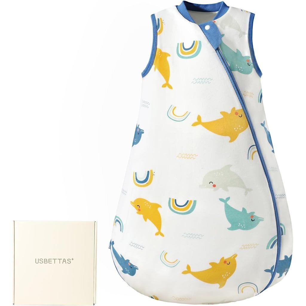 1.0 Tog 2.5 Tog Baby Sleep Sack, 100% Cotton Baby Sleeping Bag 3-24M, 2-Way Zipper Baby Wearable ผ้า