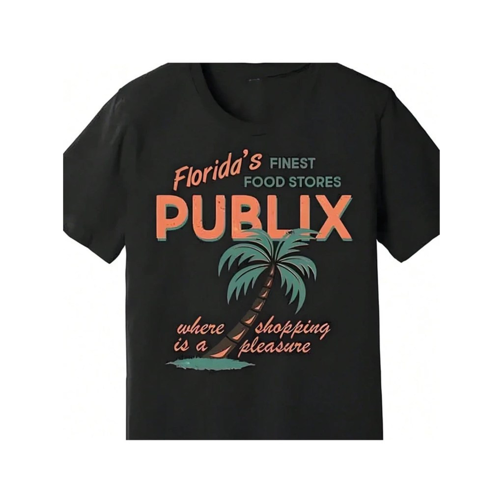 ผ้าฝ้ายลายพิมพ์ร้านอาหารที่ดีที่สุดในฟลอริดา Publix เสื้อยืดฤดูใบไม้ผลิและฤดูร้อน