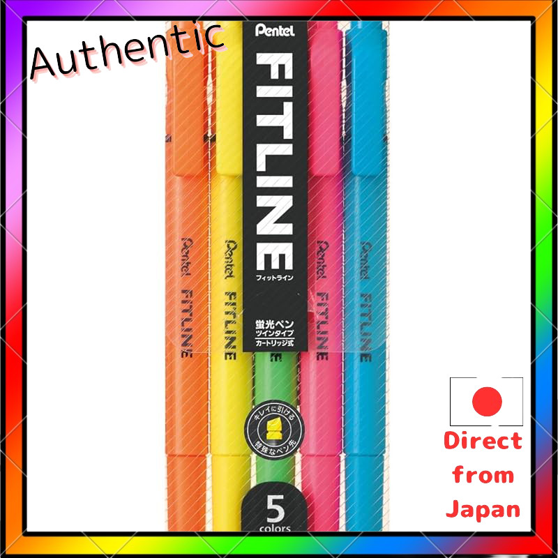 Pentel Fluorescent Highlighter Fit Line - 5 Colors SLW11-5