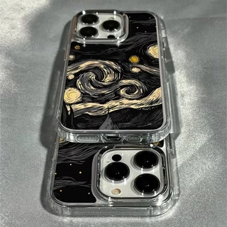 แฟชั่นMoonเคสโทรศัพท์สําหรับiPhone 17 16 14 15 13 12 11 Pro Max Air X XR XS 7 8 15 16 Plus 16E SE2 กันกระแทกปกอ่อนFunda