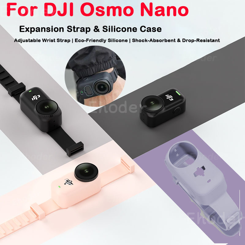 ปลอกสําหรับ Dji Osmo Nano Sports Camera Mount สายรัดข้อมือแบบปรับได้สายรัดข้อมือสายรัดข้อมือซิลิโคนสําหรับอุปกรณ์เสริมสําหรับกล้อง OsmoNano