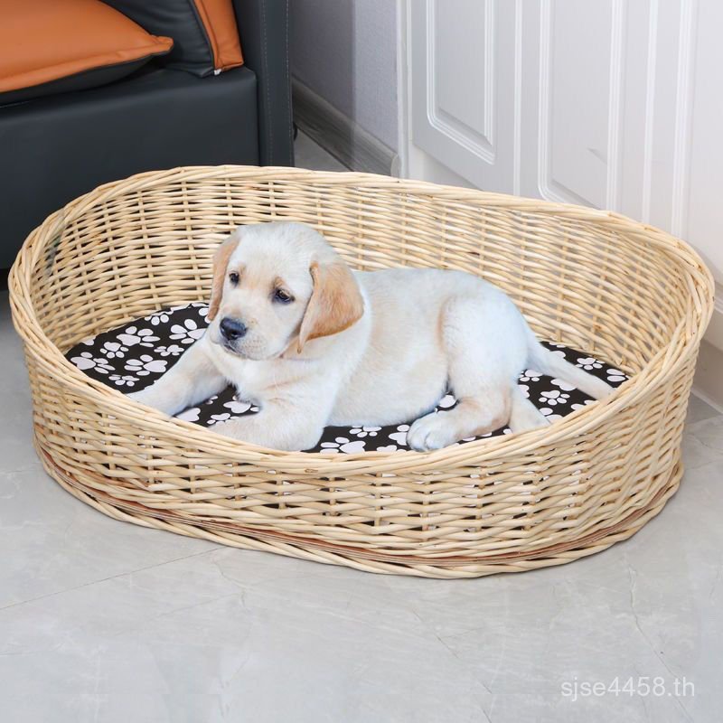Clearance Wicker Universal Bed Dog Summer Cool Cat Confinement Bed Kennel หวาย Kennel Summer Kennel 