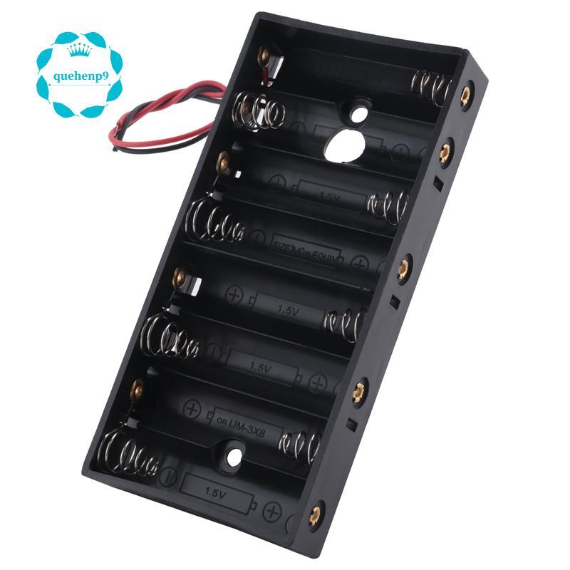 [Fast Q9]พลาสติกใหม่ 8 X 1.5V AA 2A CELL Battery Holder Storage Box มาตรฐาน 12V Case พร้อมสายไฟตะกั่