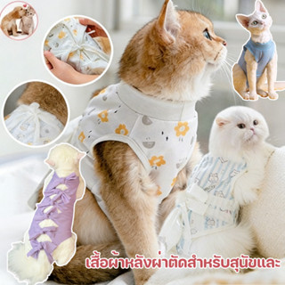 COD เสื้อทำหมัน ชุดหลังผ่าตัดสุนัขและแมว/ชุดทำหมัน ชุดหลังผ่…