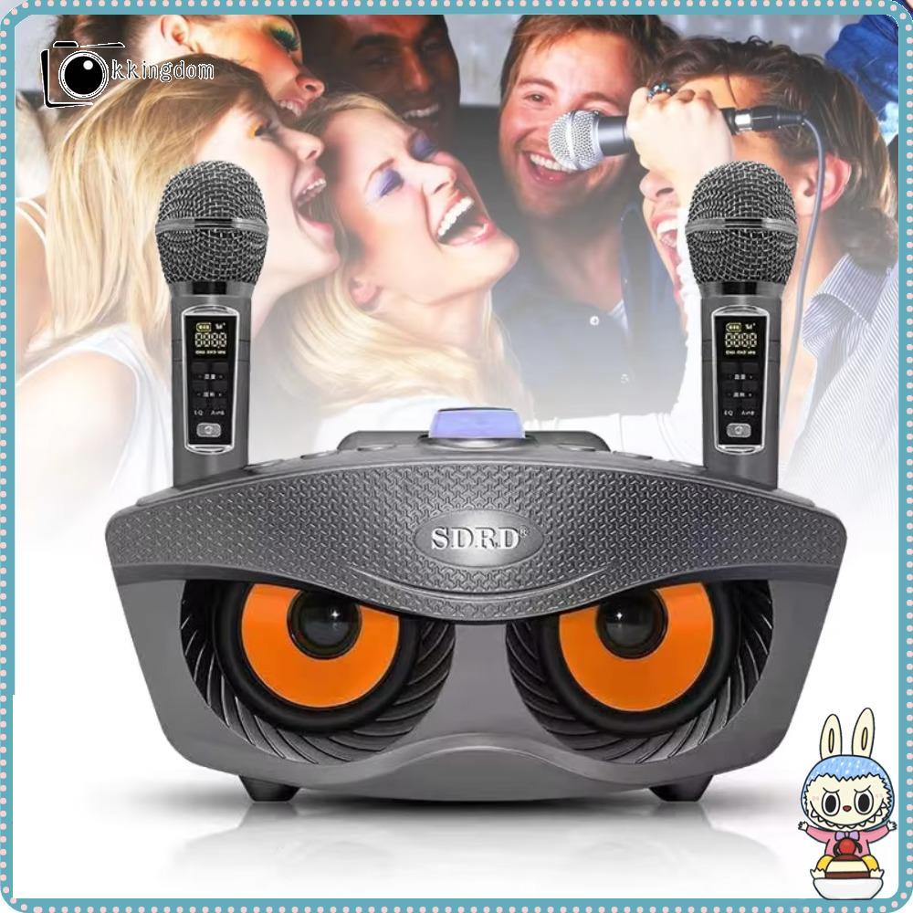 KKINGDOM Dual Microphones Speaker, Dual Microphones Owl Wireless Bluetooth Speaker, Portable SD306 A