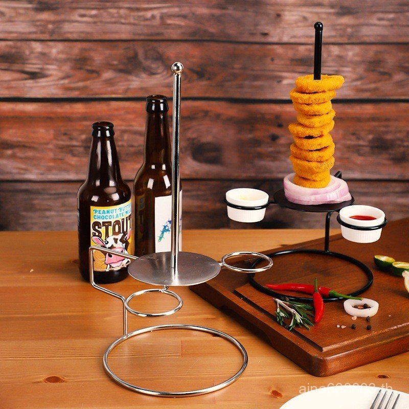 One Piece Shipment Donut Black Onion Ring Rack with Onion Rack Food Rack Building Chicken Snack Rack