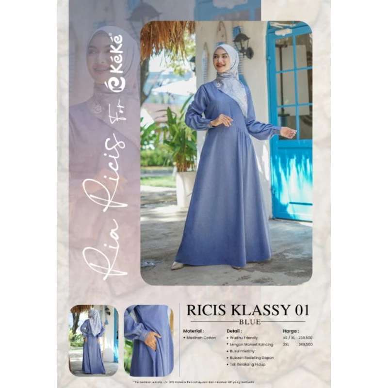 KEKE ADULT GAMIS RICIS KLASSY 01 สีฟ้า