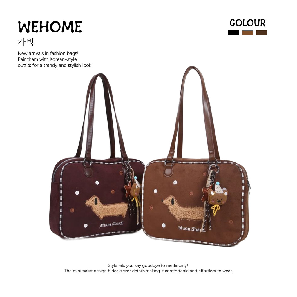 WEHOME Natalie Bag ins สไตล์วิทยาลัย เป้เป้สำหรับทำงาน สีเมลด์ tote bag
