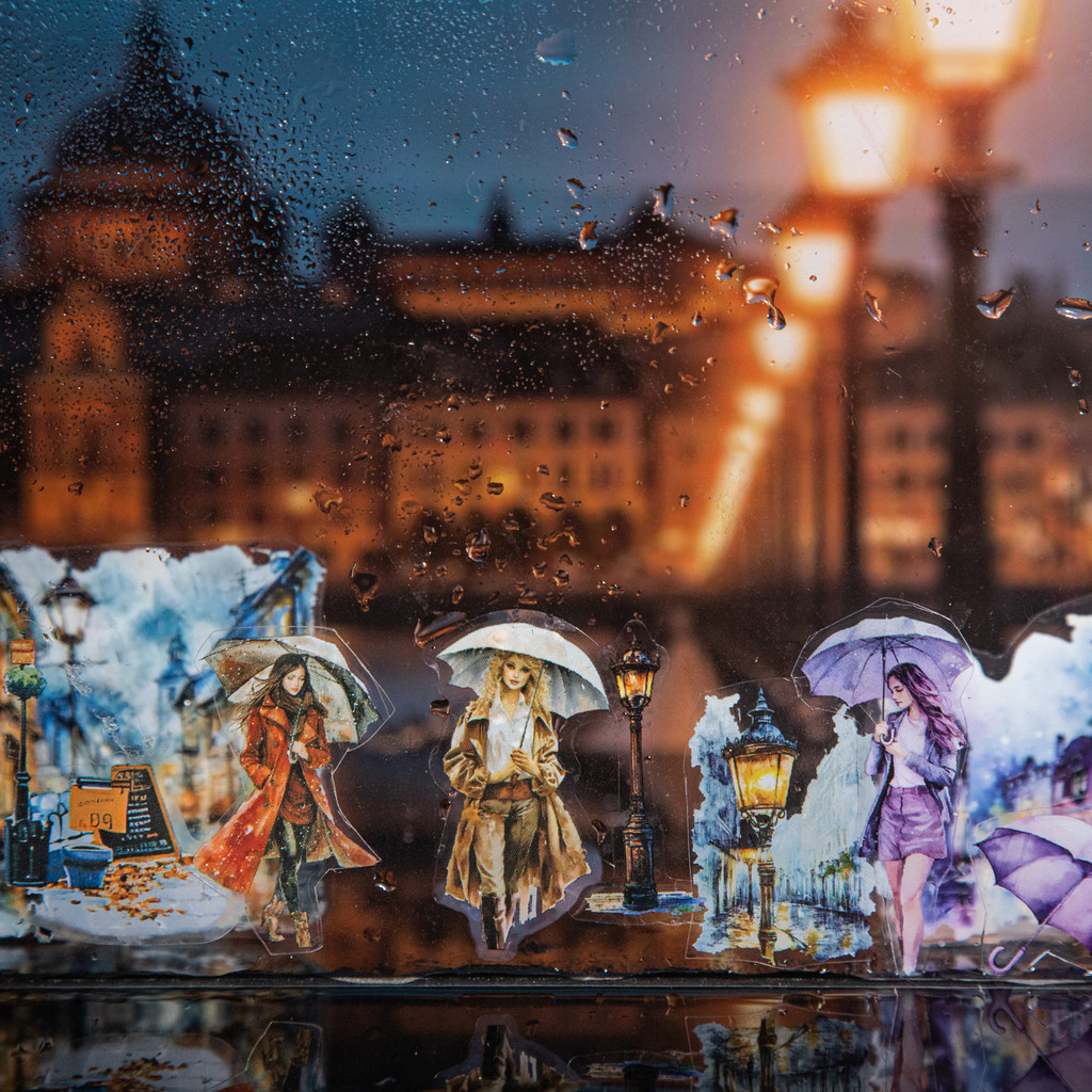 เทปบัญชีมือ เทปภูมิทัศน์ เทปไดคัท Victoria Night View Series บัญชีมือวัสดุตกแต่งสติกเกอร์