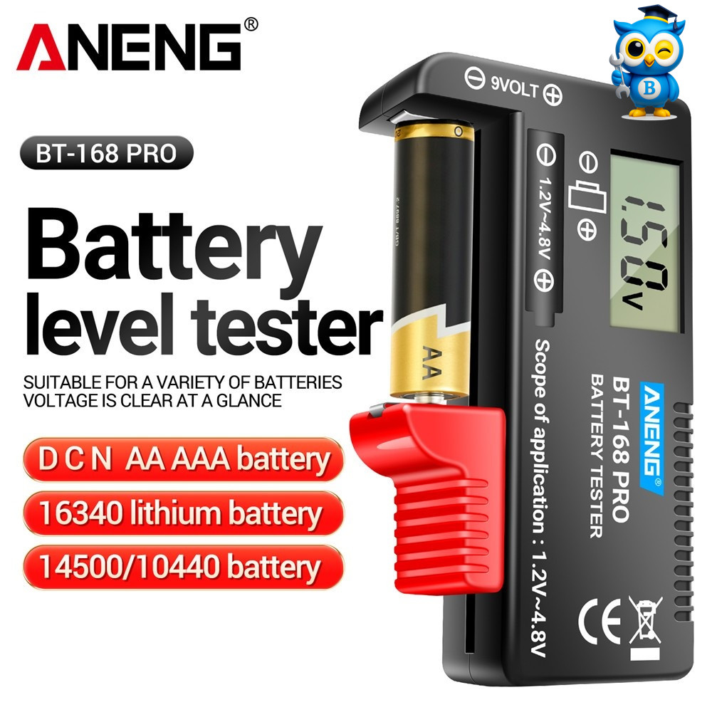 ANENG BT168 PRO เครื่องทดสอบแบตเตอรี่ดิจิทัล Smart LCD Digital Battery Tester Electronic Checker for
