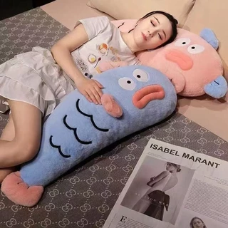 BHQ ตุ๊กตาปลา น่าเกลียดปลายาวหมอน 90cm สามารถใช้เป็นหมอนอิงได้ นุ่มนิ่มและน่ารัก ของขวัญวันเกิด