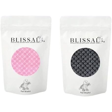 Exfoliating Antibacterial Shower Towel (Pink + Black)