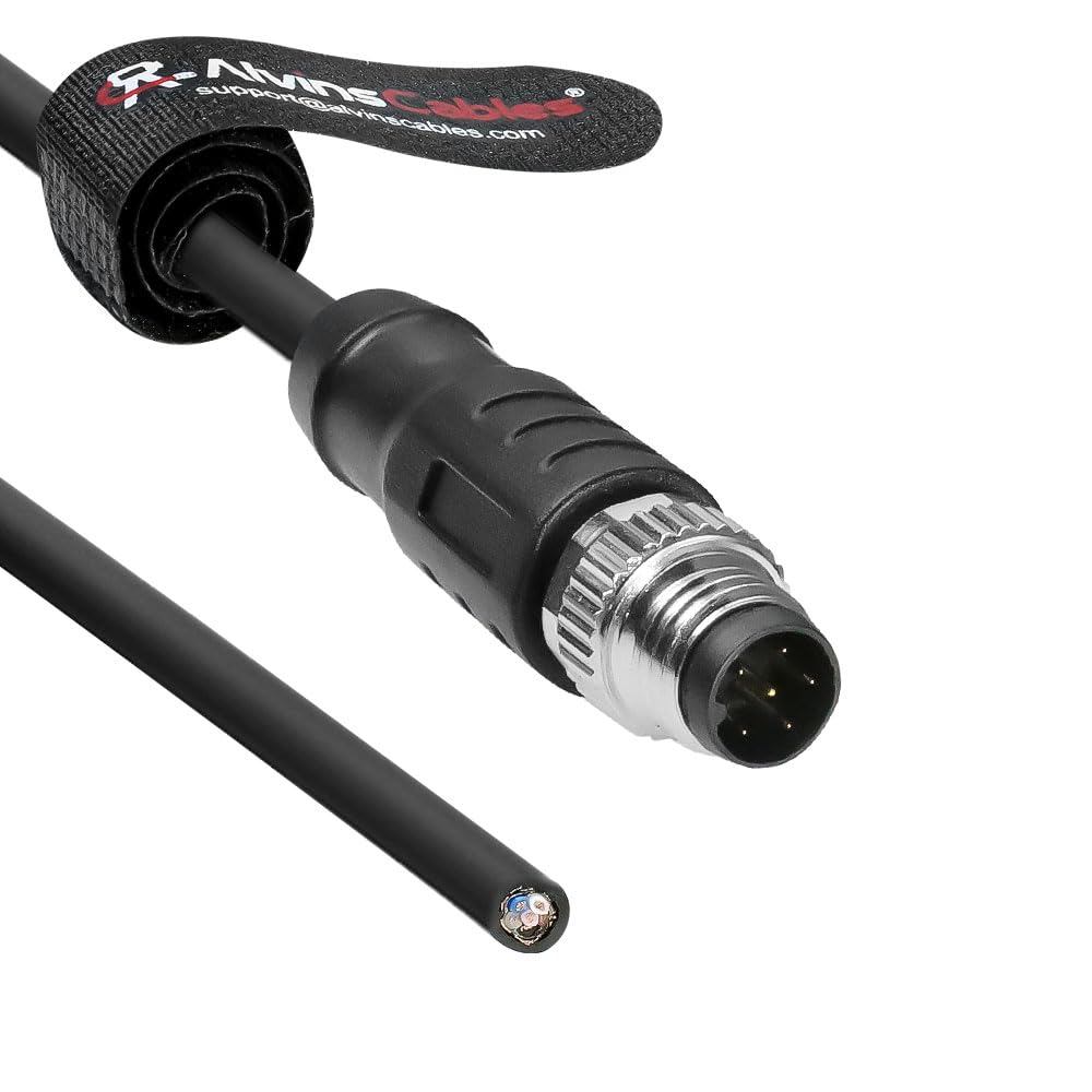 M8 6-Pin A-Code Male to Flying Lead Basler Power I/O Cable, Industrial Sensor Connector Shielded Cab