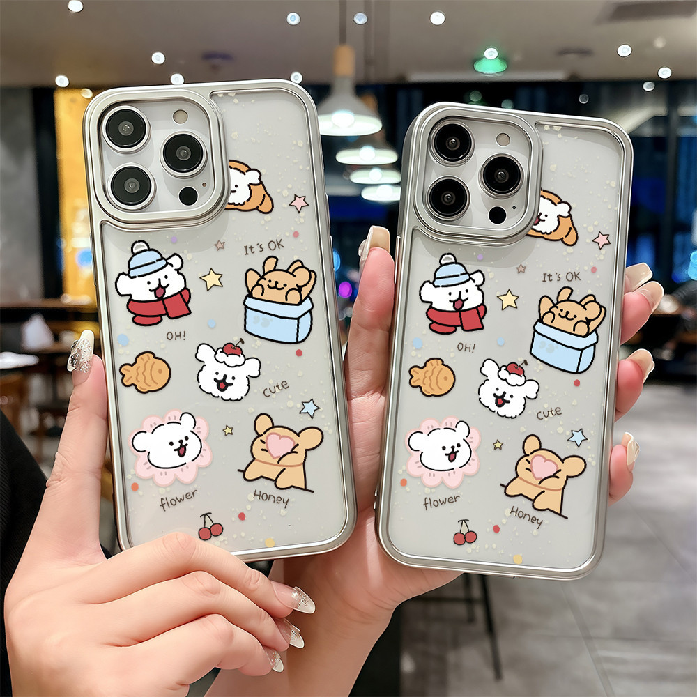 จัดส่งฟรีภายในพื้นที่ เลเซอร์แกะสลักลูกสุนัขน่ารัก iPhone16 15 14 13 11 6 7 8 plus เคสโทรศัพท์ Pro Promax