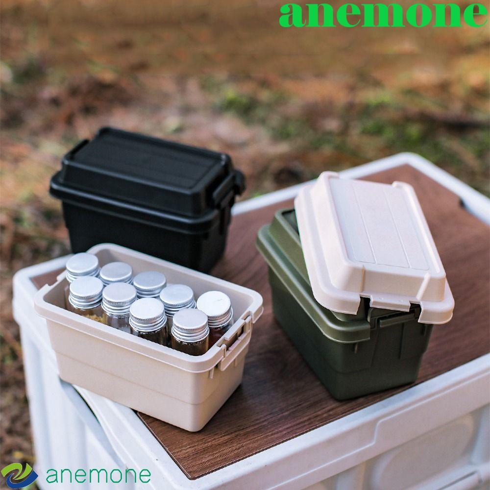 ANEMONE ชุดเครื่องเทศแคมป์ปิ้ง,พลาสติก 6 ชิ้นขวดใส่เครื่องปรุงกล่องเก็บแคมป์ปิ้ง,ง่ายต่อการพกพากันน้ํา 1.1L/0.9L ทนทานอุปกรณ์บาร์บีคิว Organizer Travel