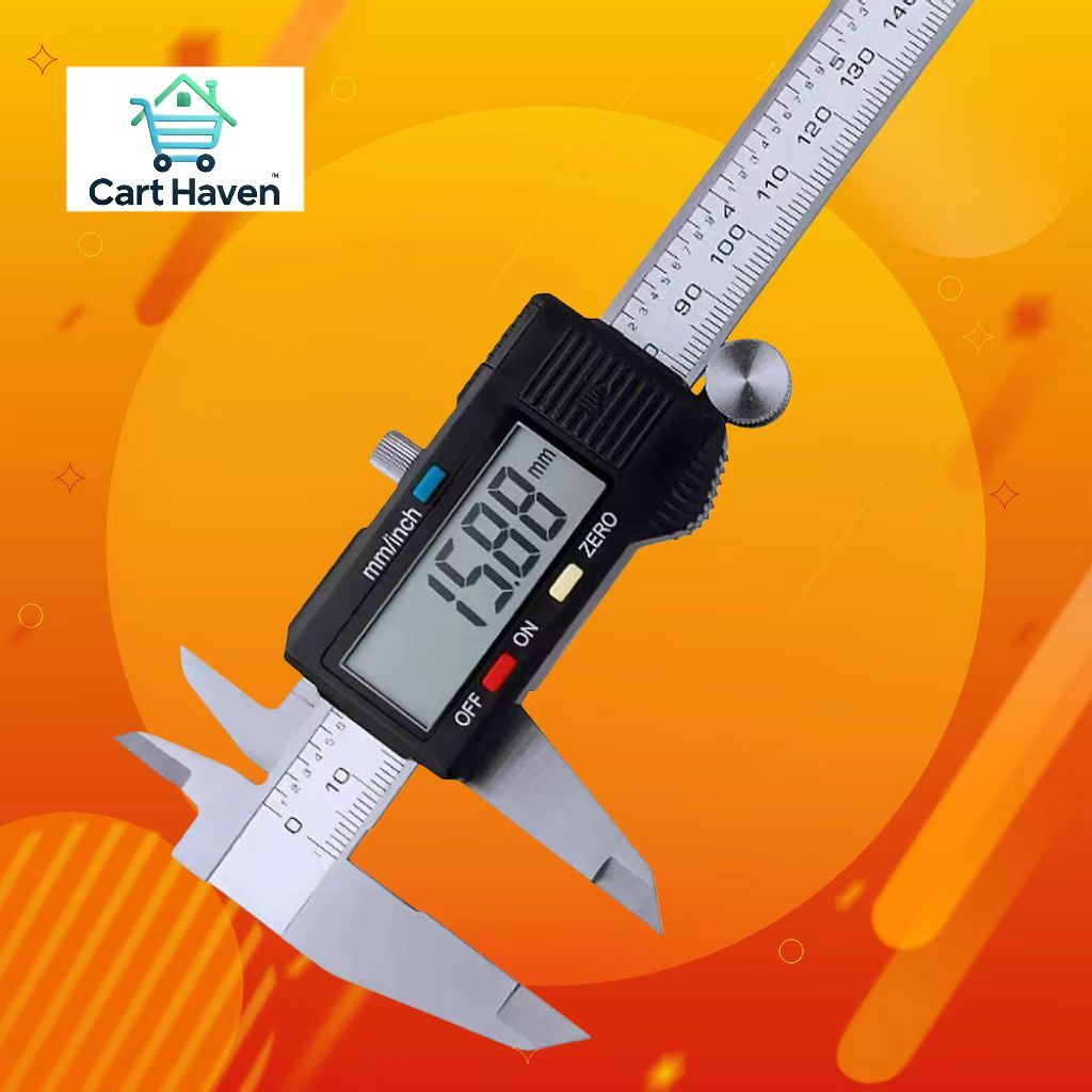 เวอร์เนียร์คาลิปเปอร์ดิจิตอล 150 มม. จอ LCD ขนาดใหญ่