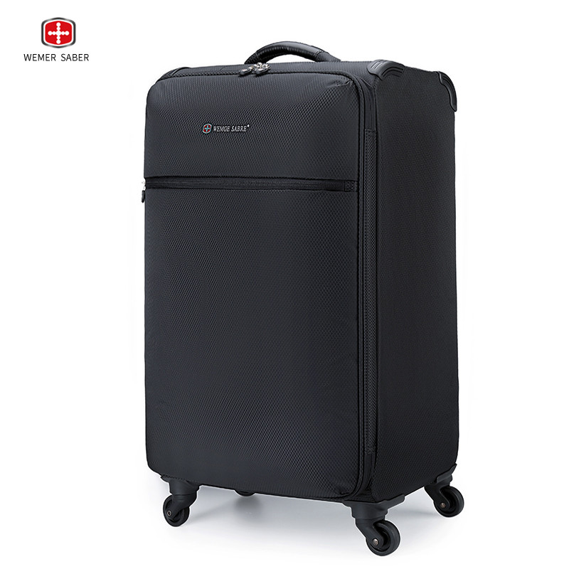 Swiss Army มีด Oxford ผ้ารถเข็นกระเป๋าเดินทางหญิงชาย Universal ล้อ 93 ซม.กระเป๋าเดินทาง 67 ซม.กรณี B