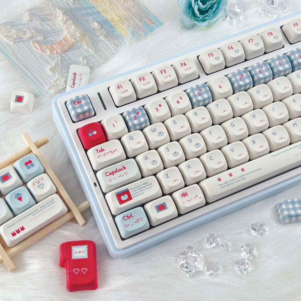 MAIMOOO Kawaii Kaomoji Keycap 120 คีย์ MOA/เชอร์รี่โปรไฟล์ PBT น่ารักการ์ตูน Dye Sublimation Aula F7
