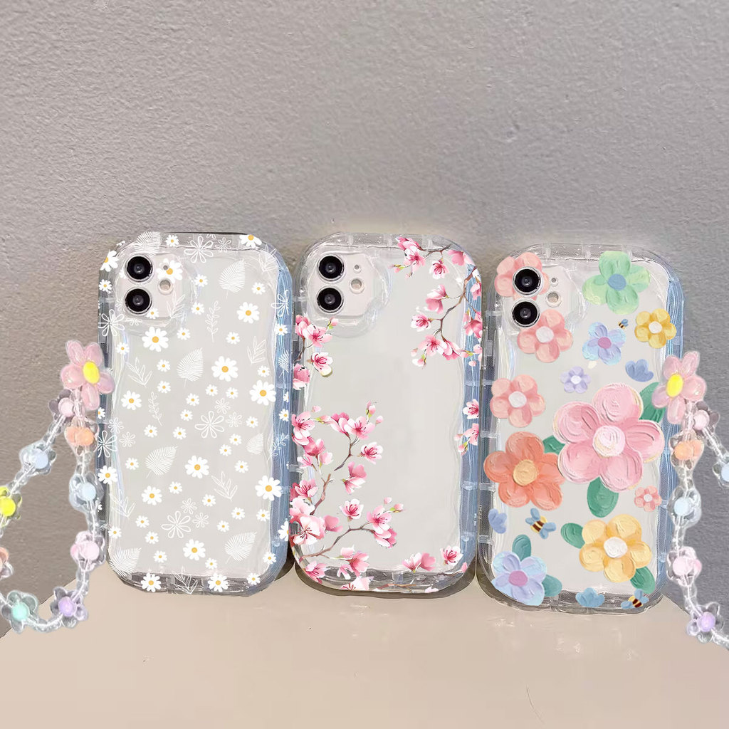 Blooming ดอกไม้โซ่สําหรับ VOVO V60 Lite V50 V40 Lite V30 V3E V29 V29E V27 V27E V25 V23 V23E 5G Clear