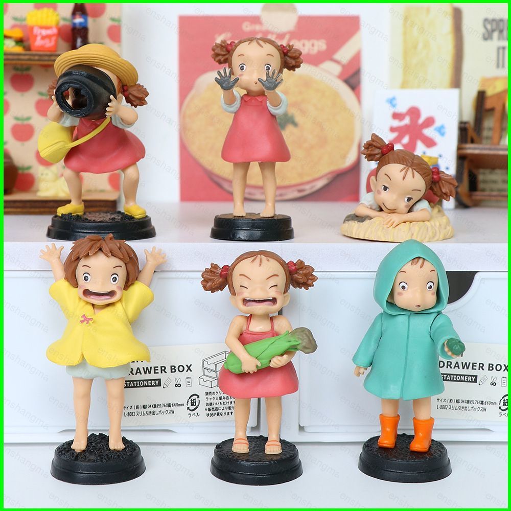 PS1 6pcs Ponyo บน Cliff Action Figure Sousuke Ponyo น่ารัก scenario ตุ๊กตาของเล่นเด็กเครื่องประดับรถ
