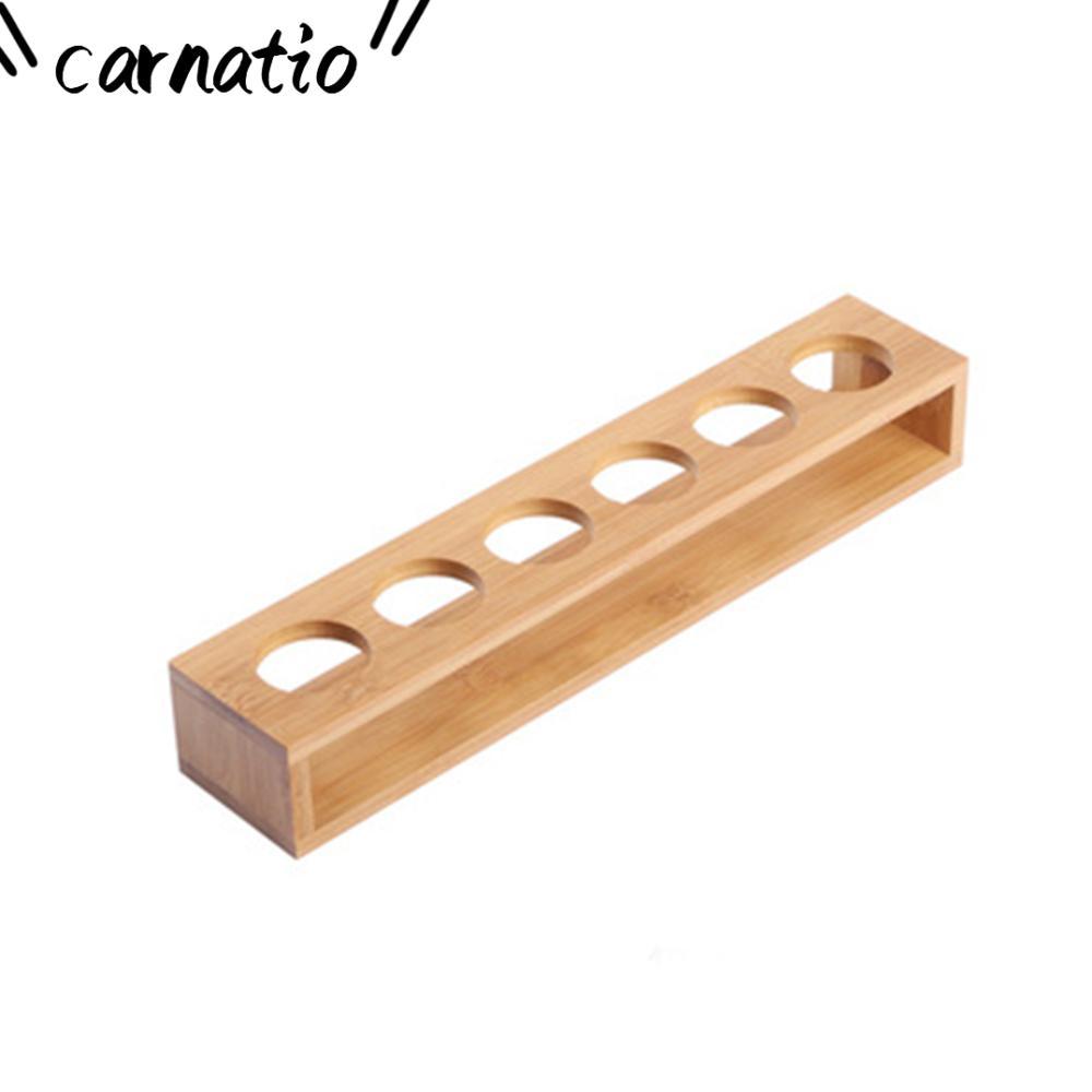 CARNATIO Shot Glass Holder พร้อม 6 ช่อง ใช้งานง่าย Shot Glass ถาด, ทนทานอเนกประสงค์ Bamboo Shot Glas