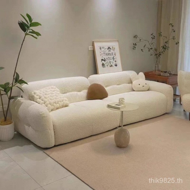 ผ้าอินไลน์โซฟาอพาร์ทเมนต์ขนาดเล็ก Cloud Group B & B Design ห้องนั่งเล่นฝรั่งเศส Cloud B & B Lamb โมเ