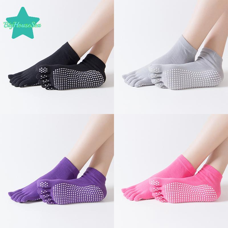 [Sea-t] 1 คู่สีลูกกวาดโยคะ Sos Rainbow Five-toe Split Non-slip Dancers Sos โยคะ Dancers Sos การฝึกอบ